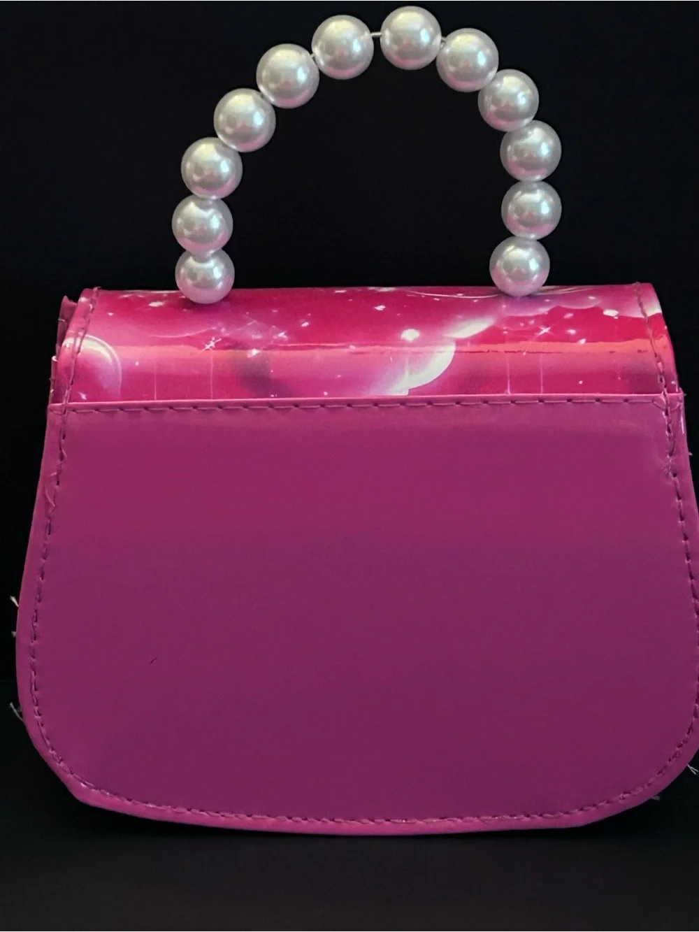 Disney Pink and Blue Stitch Pearl Handle Kids Crossbody Handbag NWOT